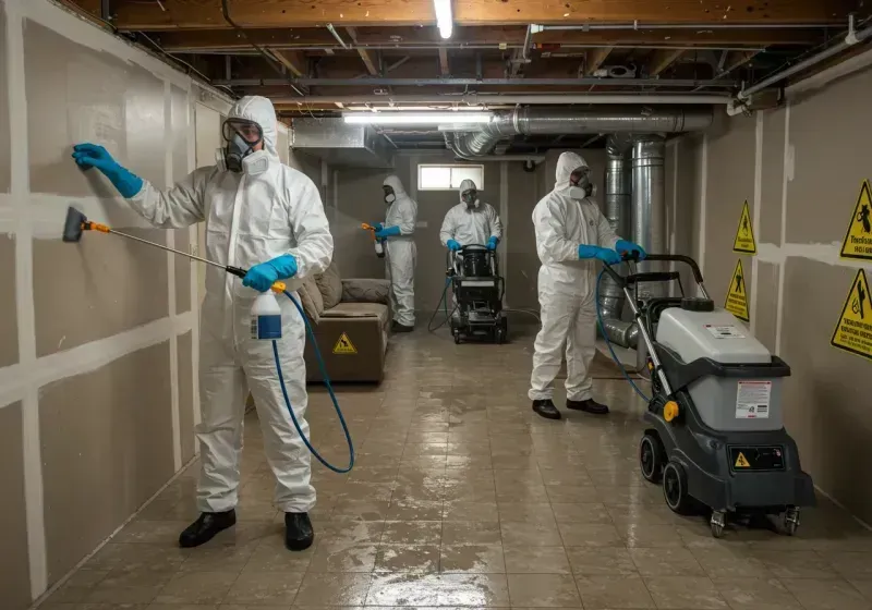 Basement Moisture Removal and Structural Drying process in Mediapolis, IA